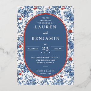 Elegant Navy Floral Border