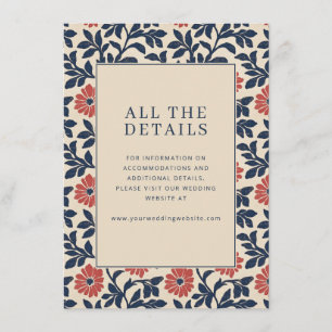Elegant Navy Floral Enclosure Card