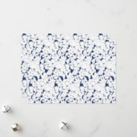 Elegant Navy Floral Holiday Card Blue White