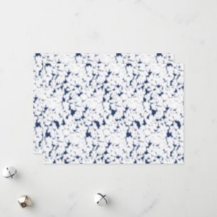 Elegant Navy Floral Holiday Card Blue White