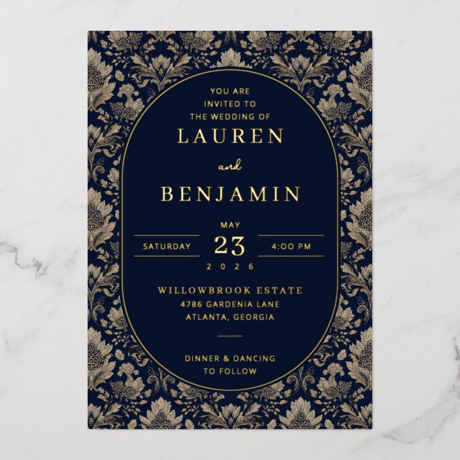 Elegant Navy Floral Motions (Front)