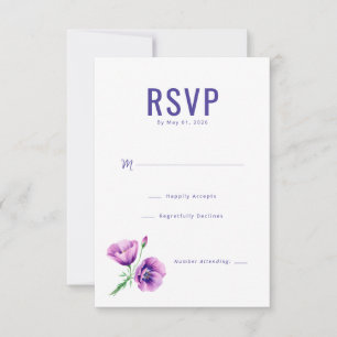 Elegant Navy Floral RSVP Card