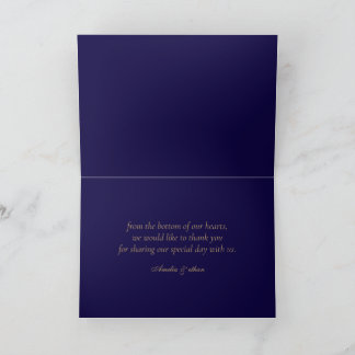 Elegant Navy Folded Thank You Card