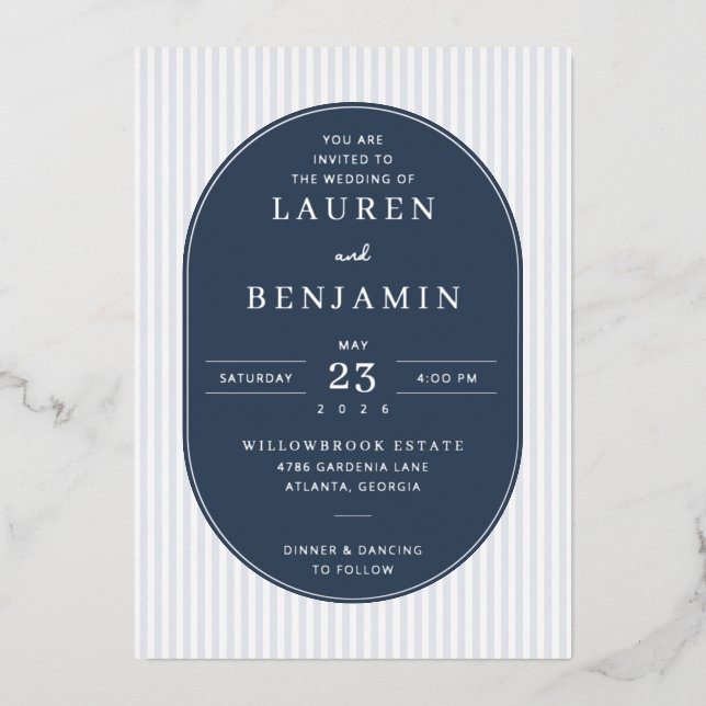 Elegant Navy Formal Invitation (Front)