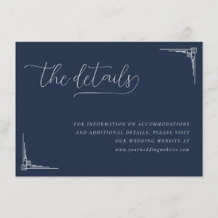 Elegant Navy Geometric Lines Enclosure Card