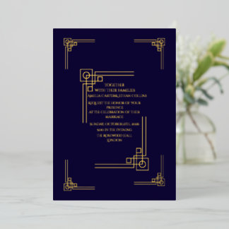 Elegant Navy& Gold Art Deco Personalized