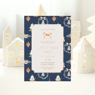 Elegant Navy & Gold Christmas Party 