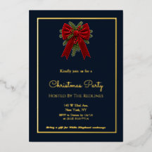 Elegant Navy & Gold Christmas Party