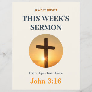 Elegant Navy Gold Church Sermon Template Religious Flyer