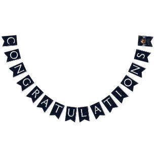 Elegant Navy Gold Congratulations Graduation Party Bunting
