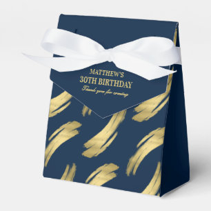 Elegant Navy Gold Foil Birthday Favour Boxes