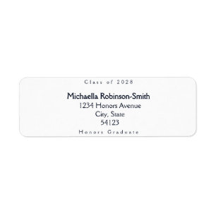 Elegant Navy Gold Graduation Return Address