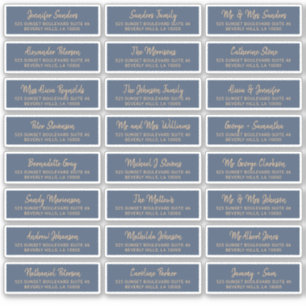 Elegant navy gold individual guest address labels