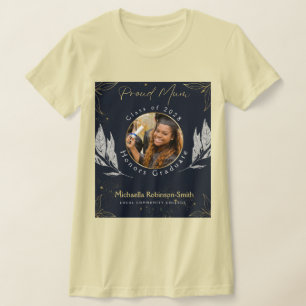 Elegant Navy Gold Proud Mum Graduation T-Shirt