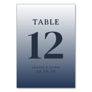 Elegant Navy Gradient Table Number