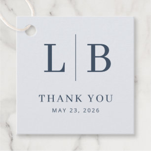 Elegant Navy Initials Favour Tags