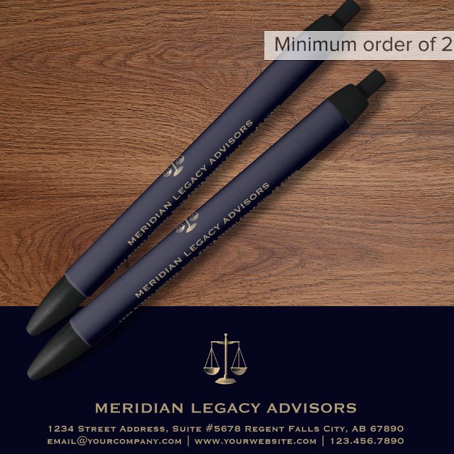 Elegant Navy Justice Scale Logo Gold Pen (Creator Uploaded)