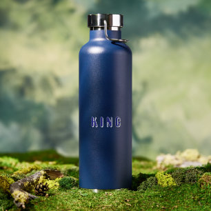 Elegant Navy KING Vacuum Sealed Drink Carrier Look Water Bottle