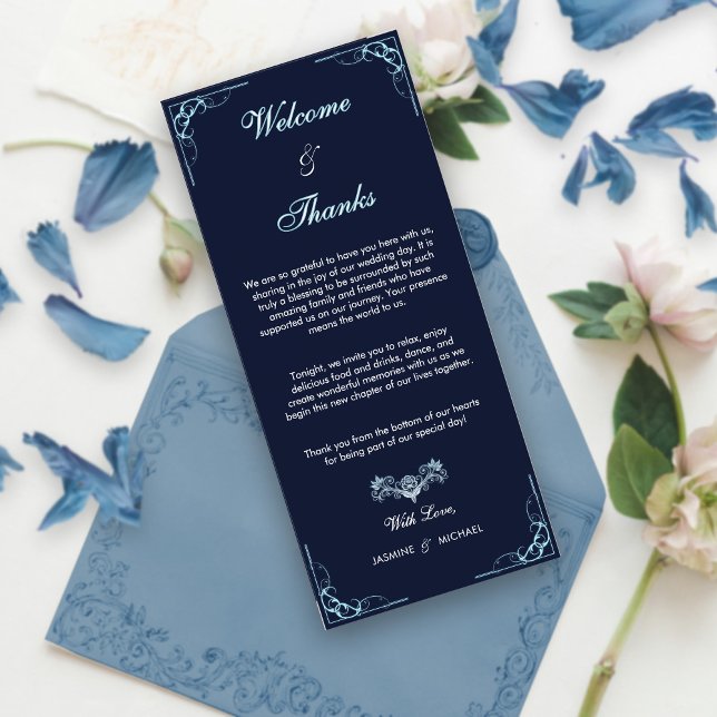 Elegant Navy & Light Blue Script Welcome Thanks (Creator Uploaded)