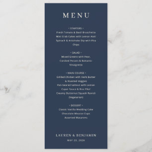 Elegant Navy Menu Template
