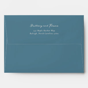 Elegant Navy Minimalist Calligraphy Envelope