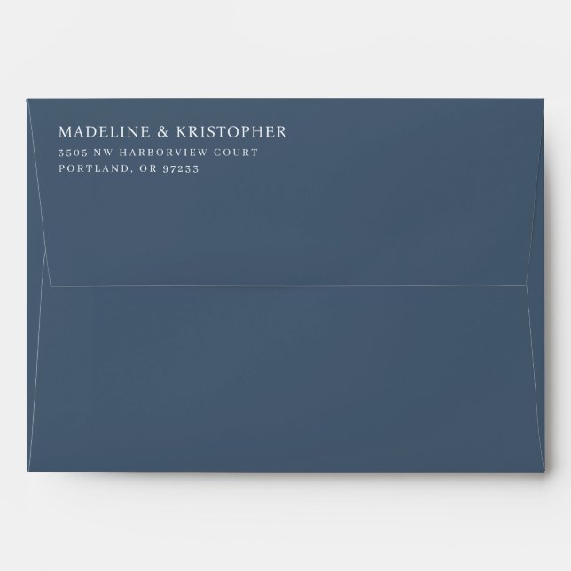 Elegant Navy Minimalist Envelope (Back (Top Flap))