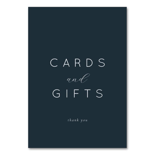 Elegant Navy Minimalist Gratitude Card (Front)
