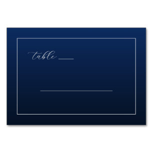 Elegant Navy Minimalist Table Card