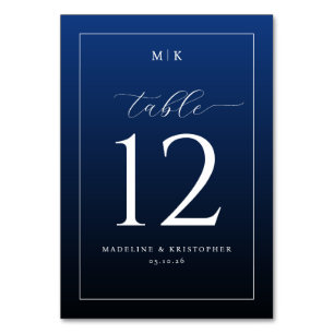 Elegant Navy Minimalist Table Number