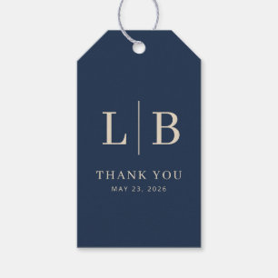 Elegant Navy Minimalist Thank You Gift Tags