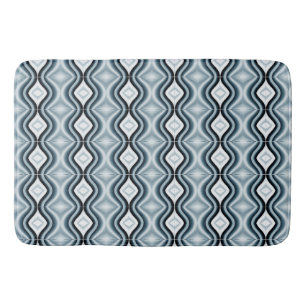 Elegant Navy Pattern Bath Mat