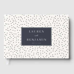 Elegant Navy Polka Dots Guest Book