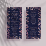 Elegant Navy & Rose Gold Floral Wedding Collection Programme<br><div class="desc">Celebrate in style with these modern and very trendy wedding programs. The design is easy to personalise with your order of service wording and your guests will be thrilled when they see these fabulous programs. Matching items can be found in the collection.</div>