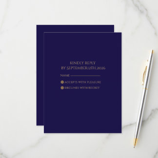 Elegant Navy RSVP card