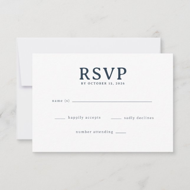 Elegant Navy RSVP Card (Front)