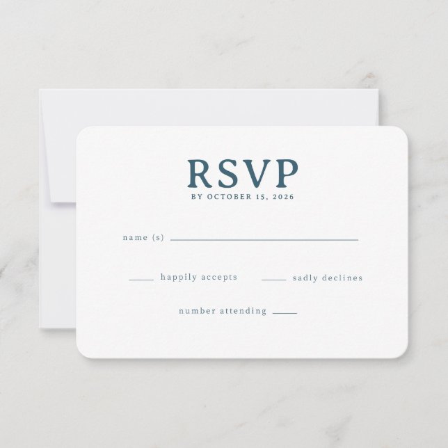 Elegant Navy RSVP Card (Front)