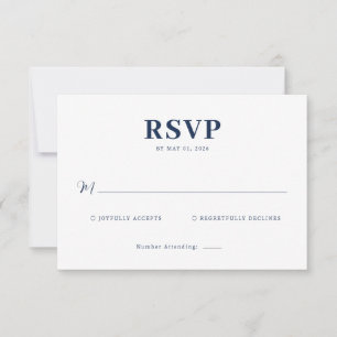 Elegant Navy RSVP Card