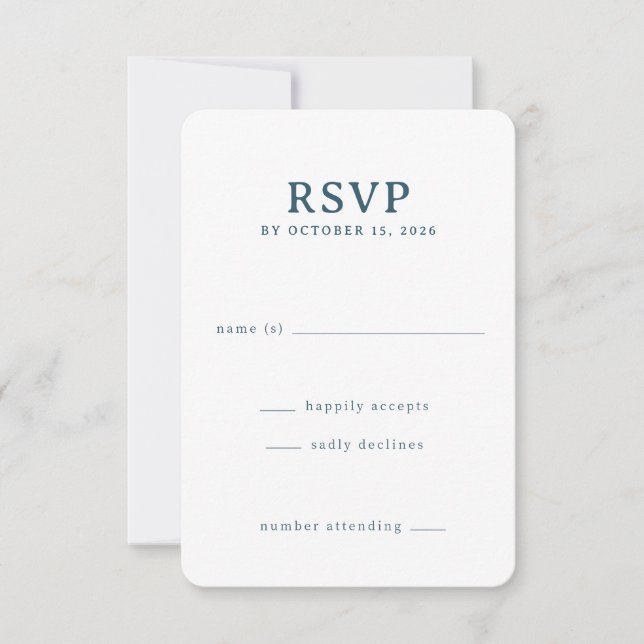 Elegant Navy RSVP Card (Front)