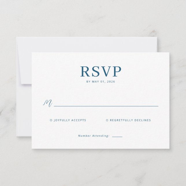 Elegant Navy RSVP Card (Front)