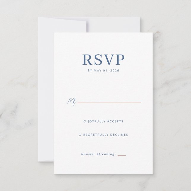 Elegant Navy RSVP Card (Front)