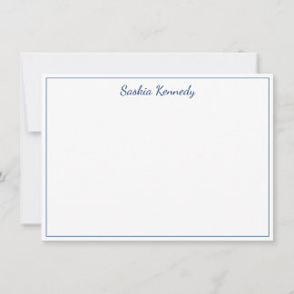 Elegant Navy Script Border Personalised Card
