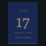 Elegant Navy Script Custom Table Number Card<br><div class="desc">Elegant Navy Script Personalised Table Number Card</div>