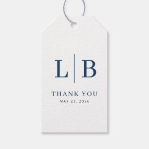 Elegant Navy Serif Wedding Favour Tags