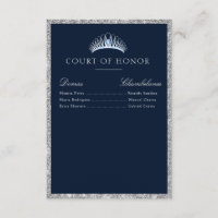 Elegant navy & silver court of honour card