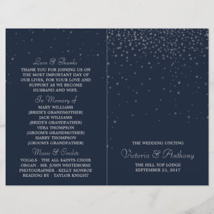Elegant Navy & Silver Falling Stars Wedding