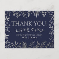 Elegant Navy & Silver Floral Wedding Collection