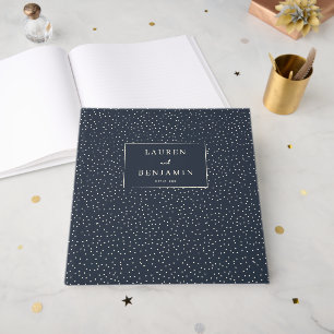 Elegant Navy Starry Night Guest Book