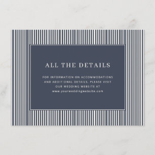 Elegant Navy Striped Minimalist Enclosure Card
