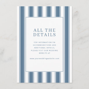 Elegant Navy Striped Minimalist Enclosure Card