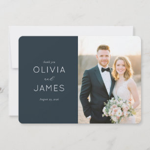 Elegant Navy Thank You Card